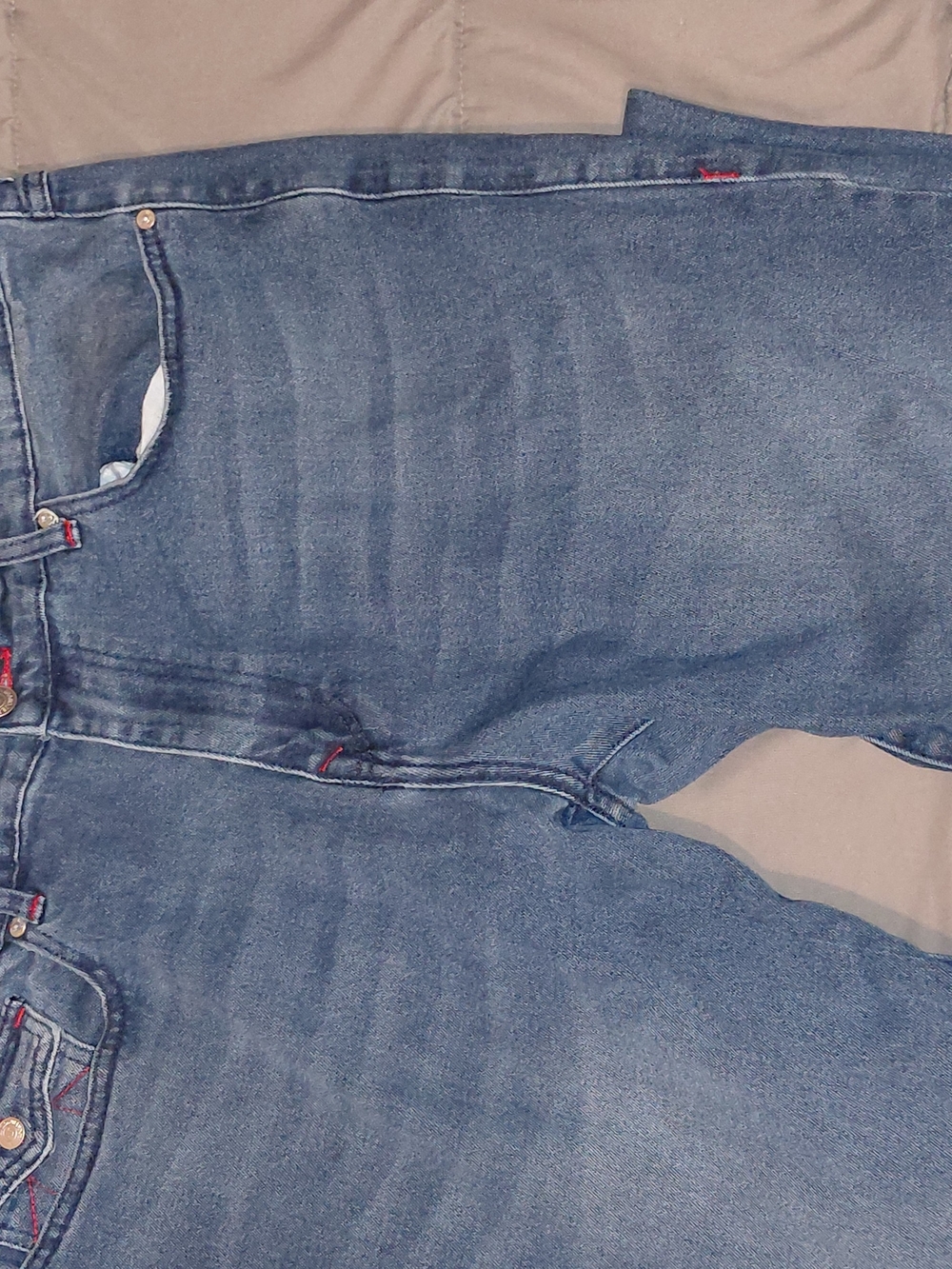 True Religion Relaxed Fit Jeans in Blue Denim